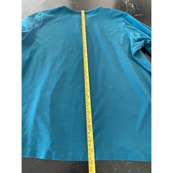 L.L. Bean 3/4 length sleeve tee 100% Cotton turquoise teal 3Xplus - Picture 7 of 9